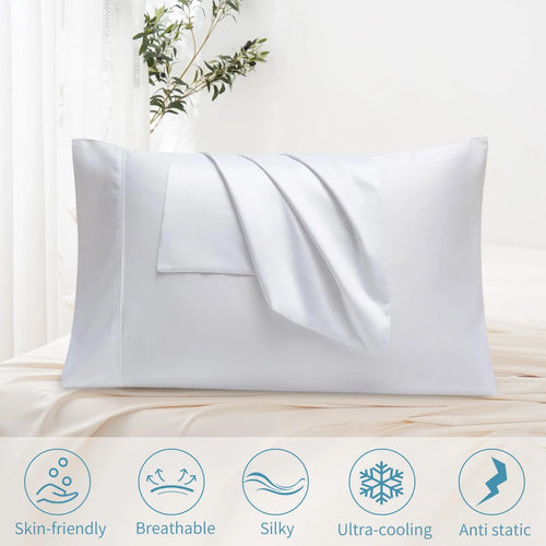 Tranzula 4 Piece Ultra Cooling Pillowcases with Envelope Closure,Queen Pillow Cases Set of 4（2 Pair） Breathable Cool Soft Moisture Wicking for Hot Sleepers,Cooling Pillow Case for Hotel,Bedding Sets,Cool Bedroom Accessories,All Season